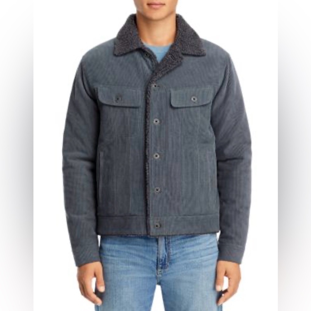 Vince Fleece Lined Corduroy Trucker Jacket